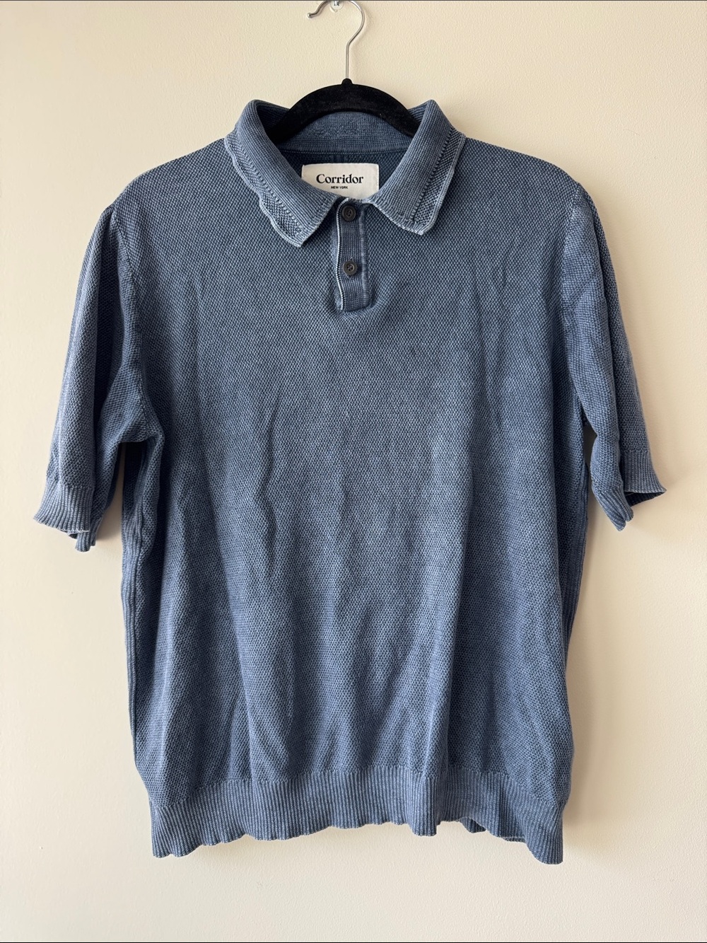 Corridor Men's Vintage Blue Short-Sleeve Polo